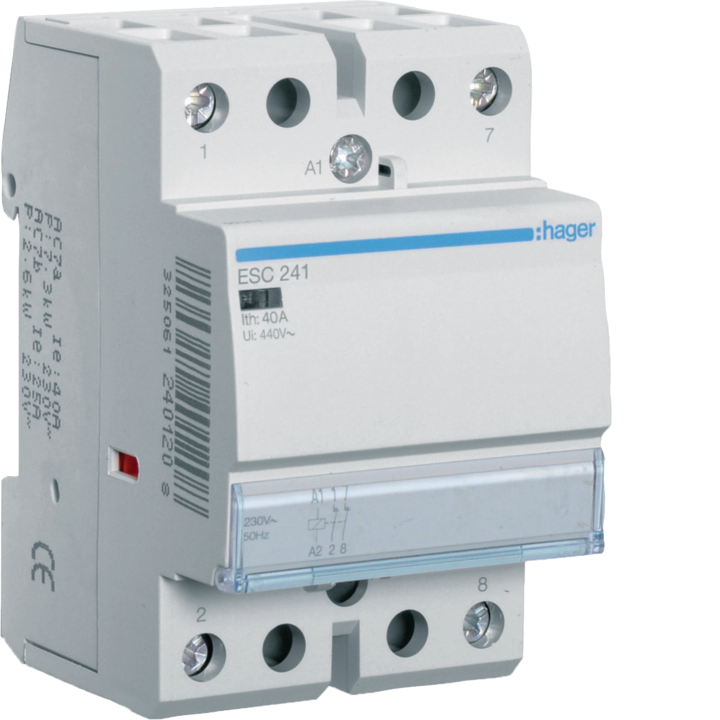 Hager ESC241 Modular Contactor 40 A, 2 NC, 230 V AC