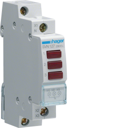 Hager SVN127 Red Triple Indicator Light 230V AC