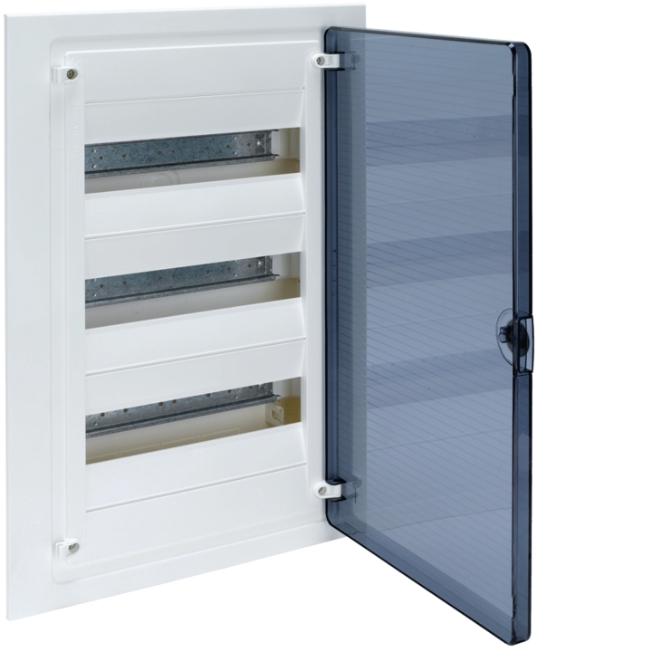 Hager VF312TD Flush-Mount Distribution Board, 36 Modules, Transparent Door, IP30