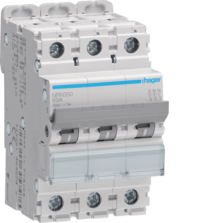 Hager NRN350 MCB 3P 15kA C-50A 3M