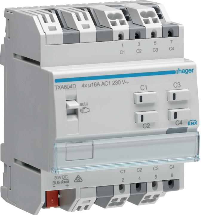 Hager TXA604D 16A 4P C-Curve MCB