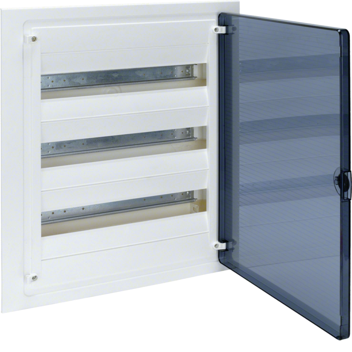 Hager VF318TD Flush-Mounted Distribution Board, 54 Modules, Transparent Door, IP30