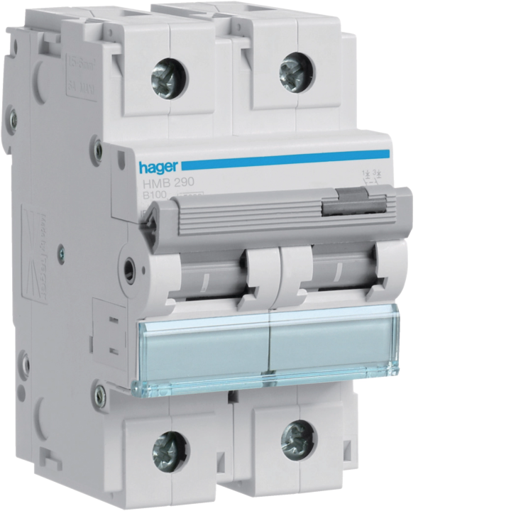 Hager HMB290 MCB 2P 15kA B-100A 3M