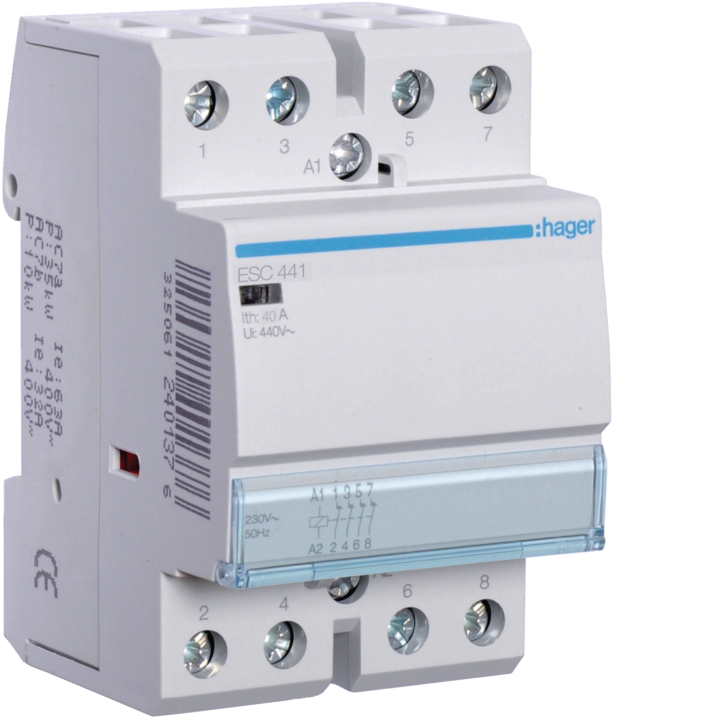Hager ESC441 Contactor 40A 4NC 230V