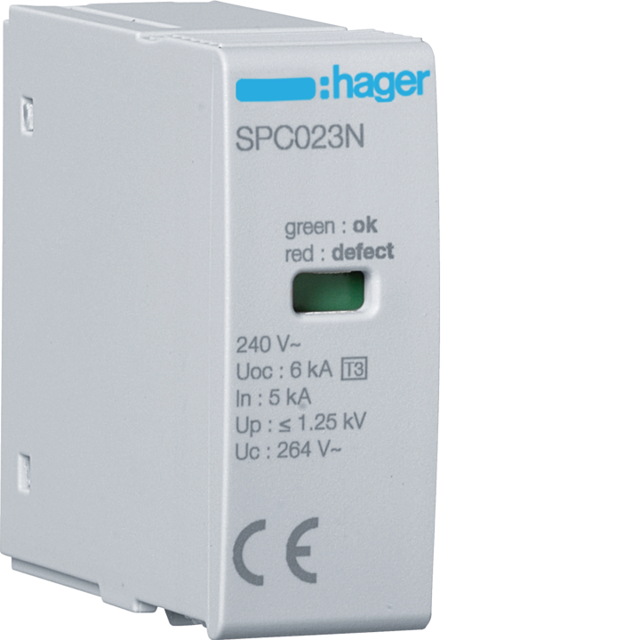 Hager SPC023N Cartridge T3 1P 264V 5kA