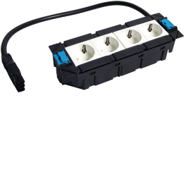 Hager GTV4RW0ROWA325 4-suunaline vooluriba Schuko pistikupesadega, 16A, 230V, valge