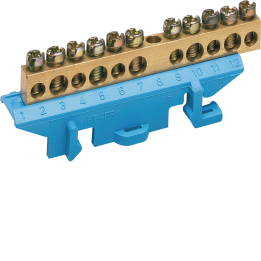Hager KM11N Brass Distribution Block, 11 Ways, 5x10mm² / 5x16mm²