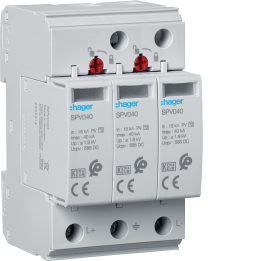 Hager SPV340 Type 2 SPD 2P 40kA for Photovoltaic Systems