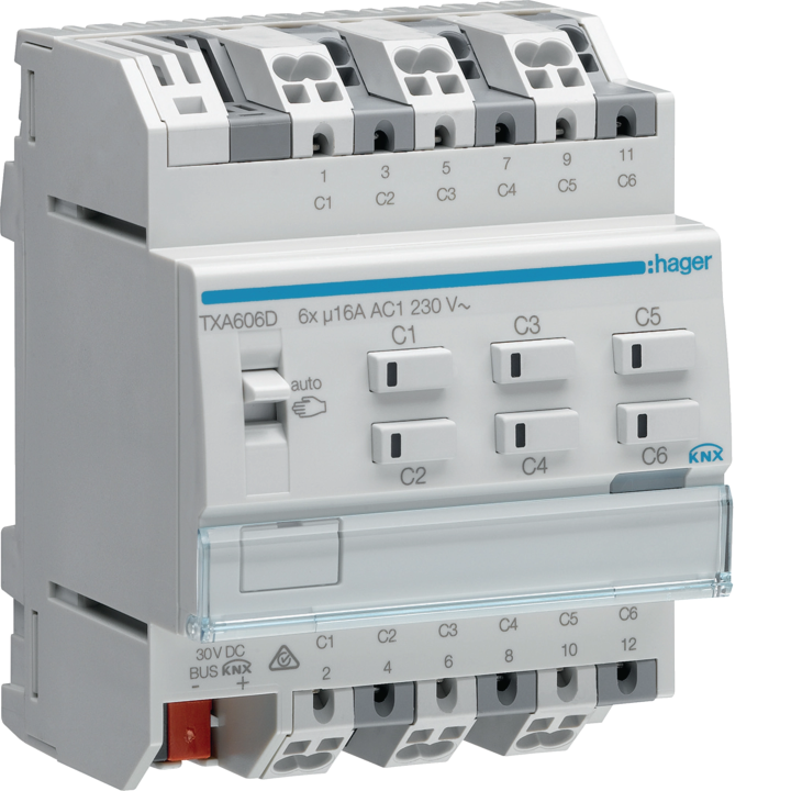 Hager TXA606D 6-Pole 16A Modular Contactor