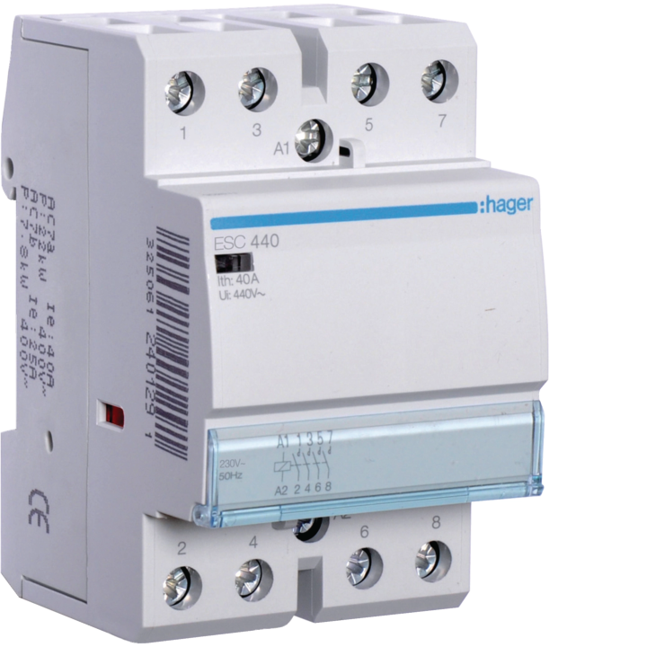 Hager ETC440 Contactor 40A 4NO 230V AC