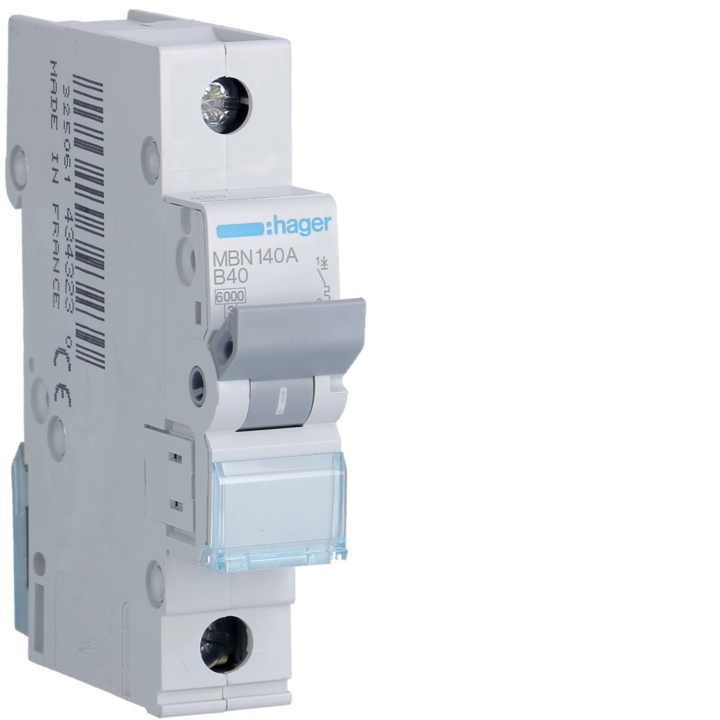 Hager MBN140 MCB 1P B-40A 6kA