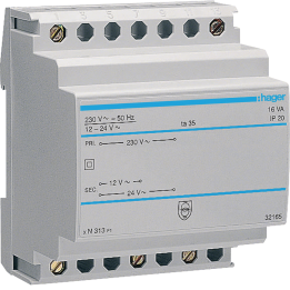 Hager ST313 Safety Transformer 16VA 230V 12-24V