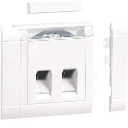 Hager GSETDM1029016 Mounting Set 2xRJ45 Type 10 White
