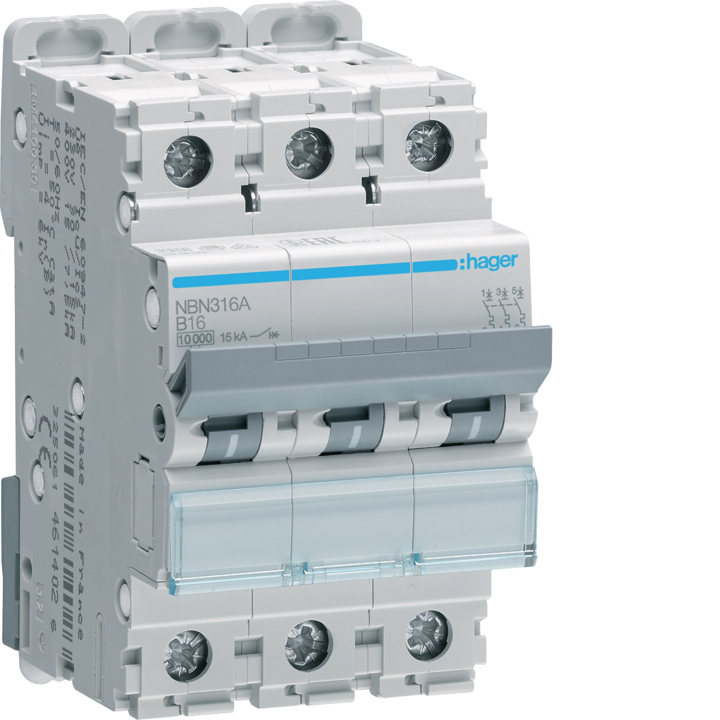 Hager NBN316 MCB 3P B-16A 10kA