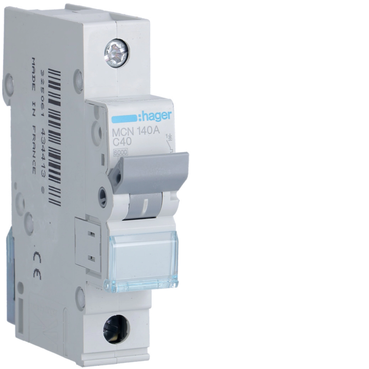 Hager MCS140 MCB 1P 6kA C-40A 1M