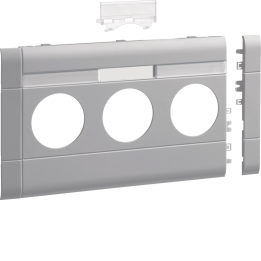 Hager GB10031K7035 Frontplate 3-Gang Socket BR 100 LF lg White