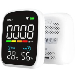 PM2.5 oro kokybės jutiklis su temperatūros ir drėgmės matavimu. WiFi TUYA