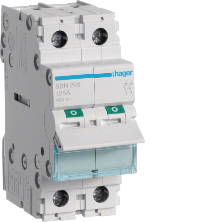 Hager SBN299 2P 125A Switch Disconnector