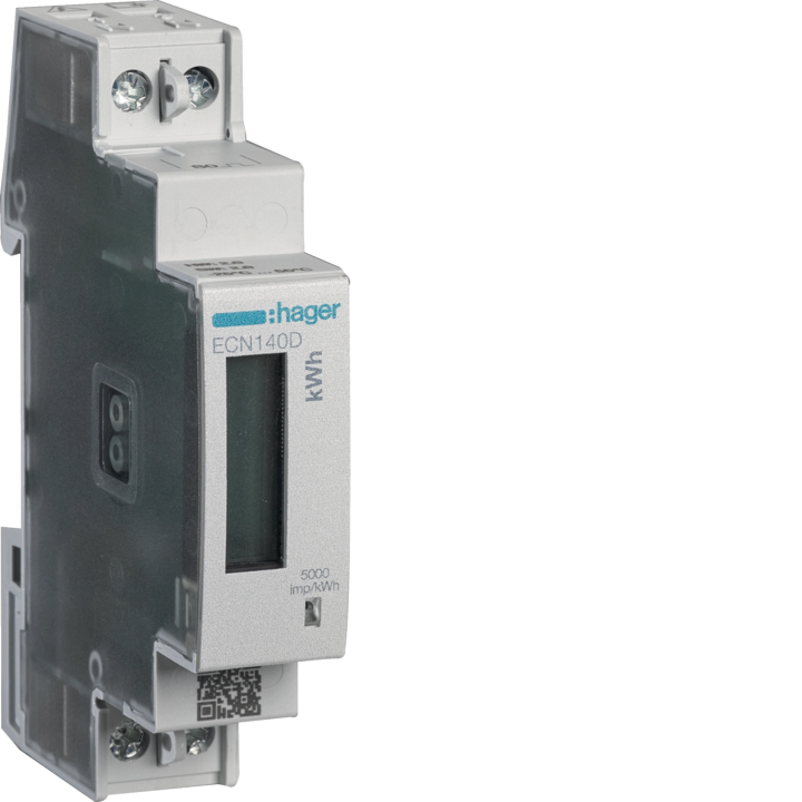 Hager ECN140D 1-Phase kWh Meter Direct 40A 1 Module