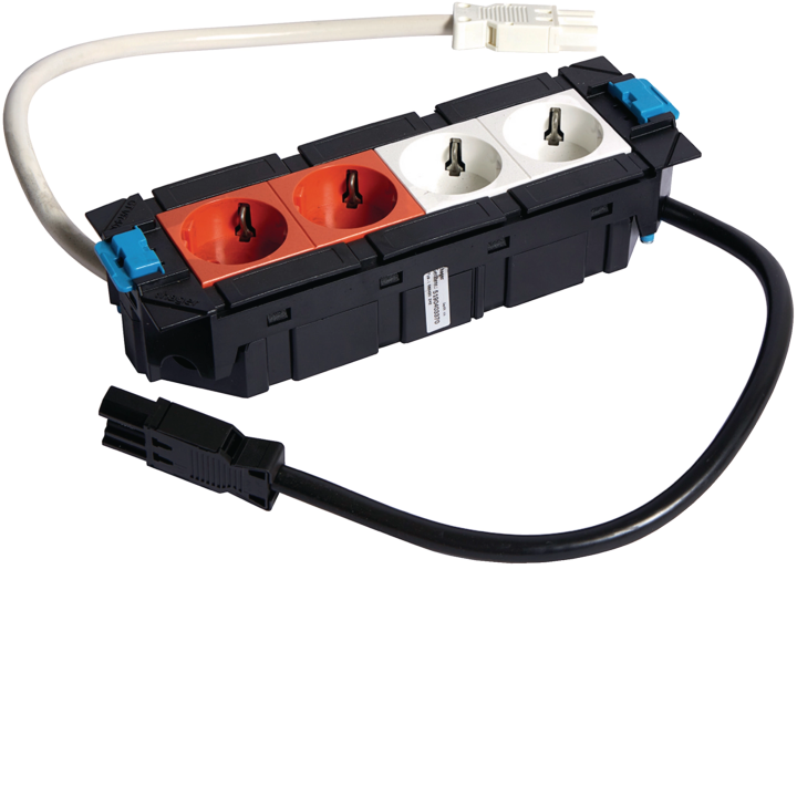 Hager GTV2RW2ROWG325 Kištukinis lizdas 2x Schuko 2x RJ45 Cat.6, baltas