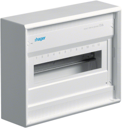 Hager VA12CN Volta Surface-Mounted Distribution Board, 12 Modules, IP30, White