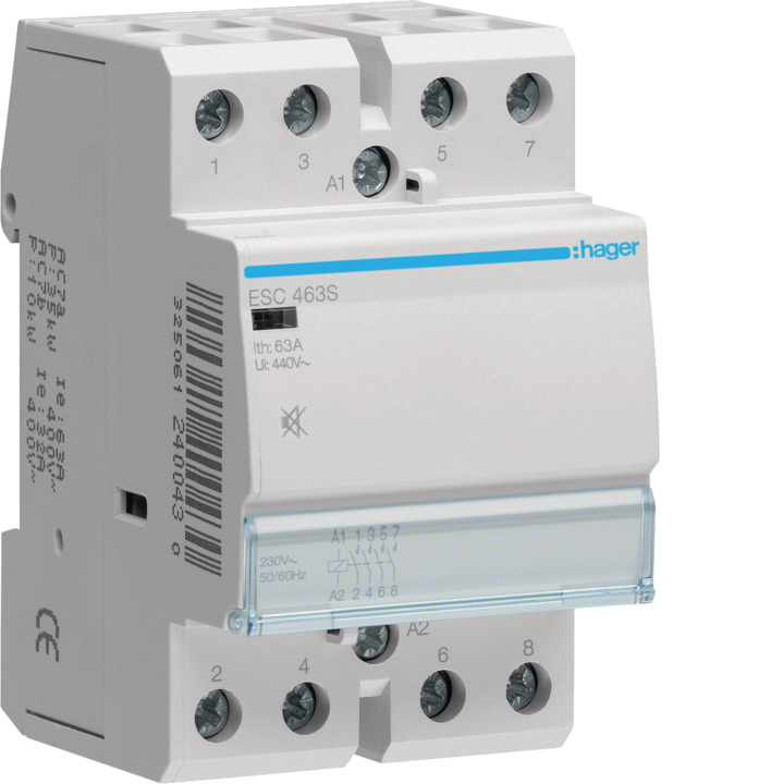 Hager ESC463S Humfree Contactor 63A 4NO 230V