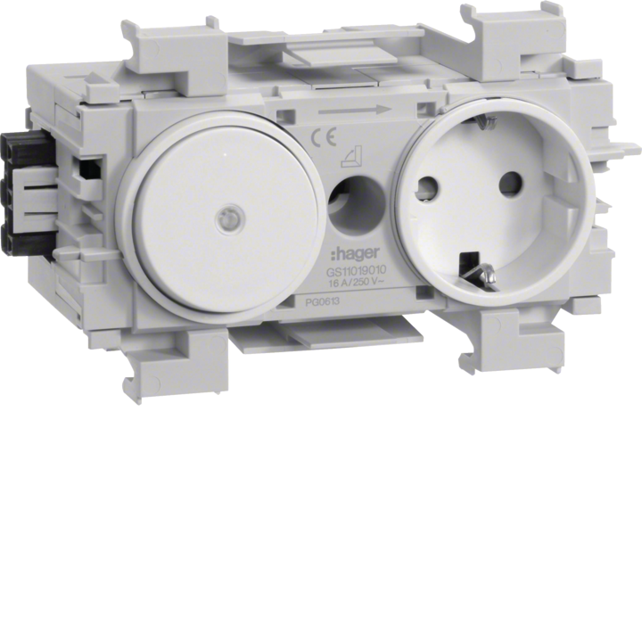 Hager GS11019016 Smart Socket-Outlet ar slēdzi, Zigbee, Balts