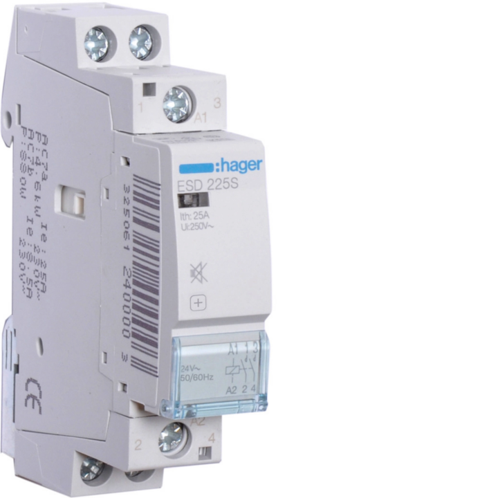Hager ESD225S Humfree Contactor 25A 2NO 24V