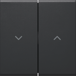 Hager GW2AB9011 Rocker 2-gang Jalousie Switch, Grey