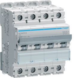 Hager NCN402 MCB 4P 10kA C-2A 4M