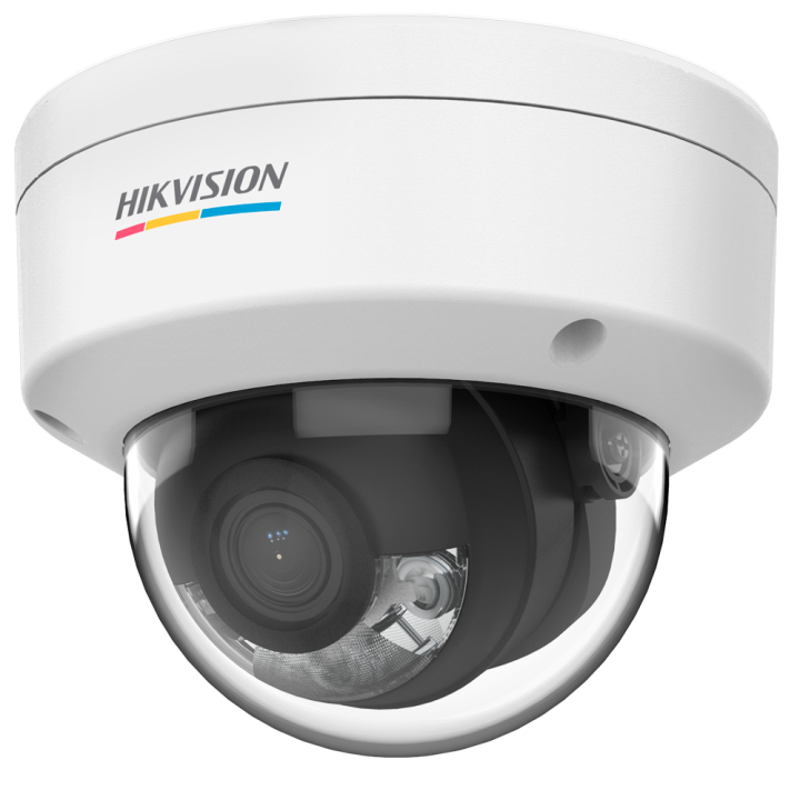 HIKVISION CORE DS-2CD1147G0-L(2.8mm)(D) 4MP lauko kupolinė IP kamera su PoE, IP67, balta šviesa, 30m IR