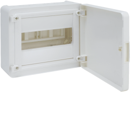 Hager VS108PD Surface-Mounted Distribution Board, 8 Modules, White Door
