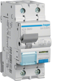 Hager ADA532D RCBO 1P+N 10kA C-32A 30mA Type A