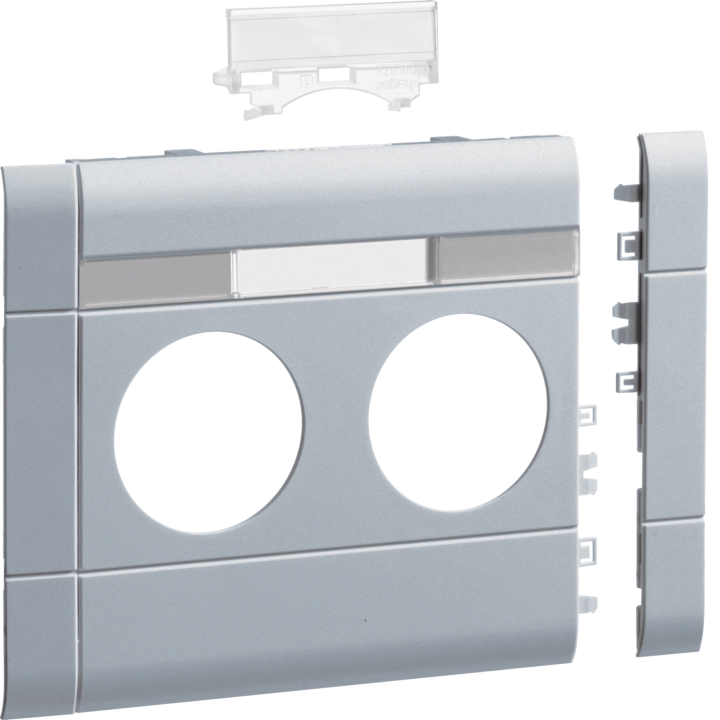 Hager GB12021LAN Frontplate 2-gang Socket BRA/H/S 120 LF Aluminium