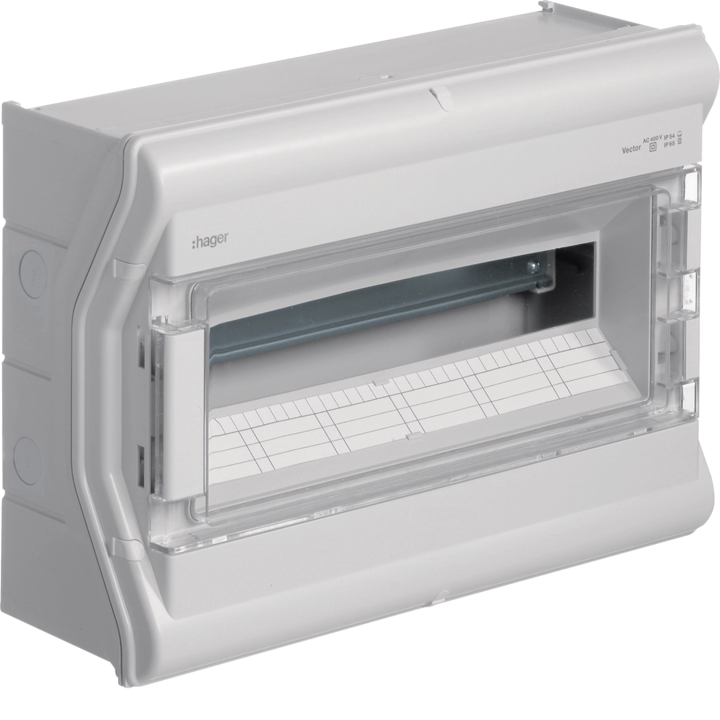 Hager VE118PN Surface-Mounted Enclosure, IP65, 18 Modules