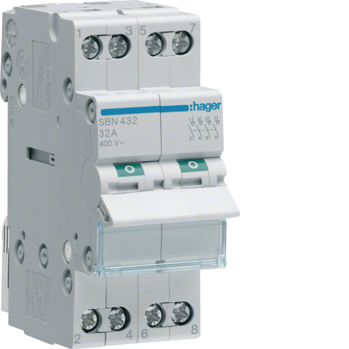 Hager SBN432 4P 32A Main Switch / Isolator