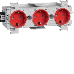 Hager GS30013020 Kištukinis lizdas, 3 dalių Wago f-mount raudonas