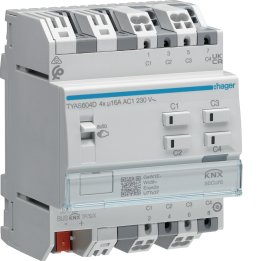 Hager TYAS604D Output Module 4-fold 16A C-Load Adapted