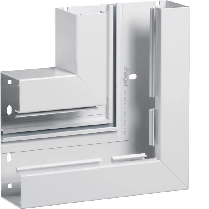 Hager BRA6517059016 Plakans leņķis kabeļu kanālam 68x170mm ar vāku 80mm