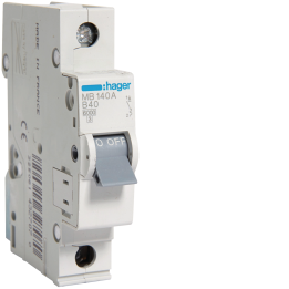 Hager MBS140 MCB 1P B-40A 6kA 1M