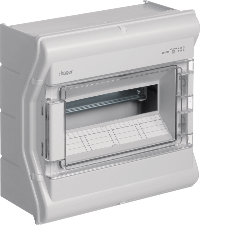 Hager VE112SN Surface-Mounted Enclosure, IP65, 12M