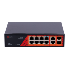 SAFIRE SF-SW1208HIPOE-GF-120 valdomas Gigabit PoE jungiklis, 11 prievadų 120 W biudžetas