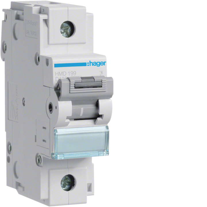 Hager HMD199 MCB 1P 15kA D-125A 1.5M