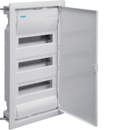 Hager VH36NC Flush-Mounted Enclosure, 36 Modules, 3 Rows, IP30, White