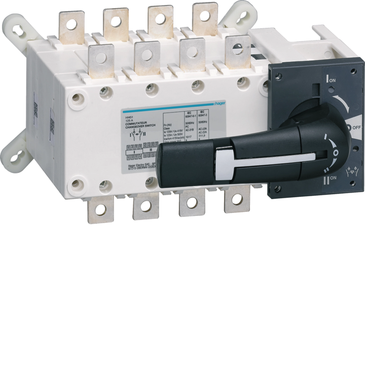 Hager HI451 Change-over Switch 4P 125A