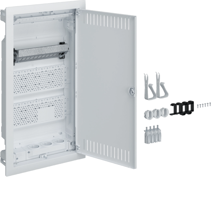 Hager VH36NW Multimedia Distribution Board 3-Row 36 Modules IP30 Steel Door