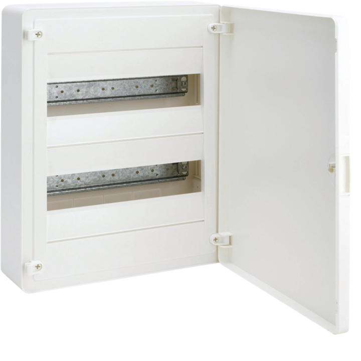 Hager VS212PD Surface-Mounted Distribution Board, 24 Modules, White Door