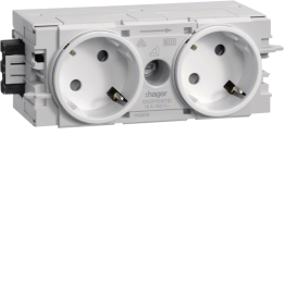 Розетка Hager GS20109016 на 2 группы, 45°, профиль Wago C, белая