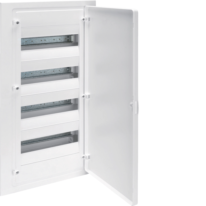 Hager VF412PD Flush-Mounted Distribution Board, 48 Modules, White Door