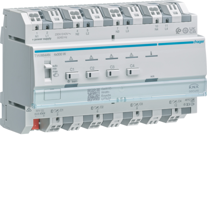 Hager TYA663AN KNX Smart Dimmer 4 kanalai 300W